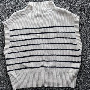Maeve Cream Ribbed Knit Top